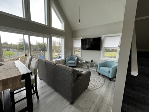 View of Elf Cottage living room in Sooke